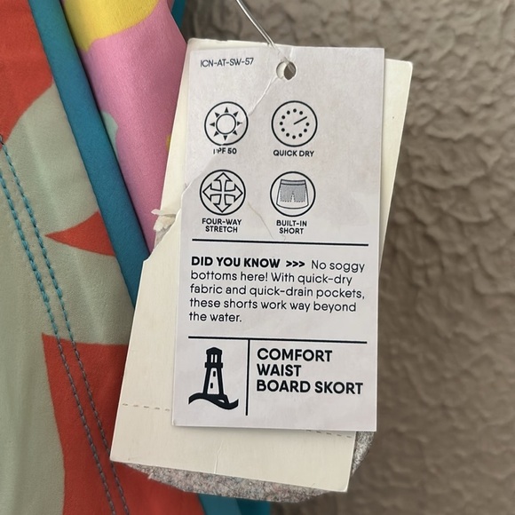 Lands' End Womens Swim Skirt Swim Bottoms Skort Turquoise Multi Floral Size 18 - Picture 7 of 8